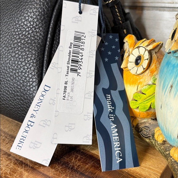 Dooney & Bourke Black Tassel Shoulder Bag - Picture 2 of 13